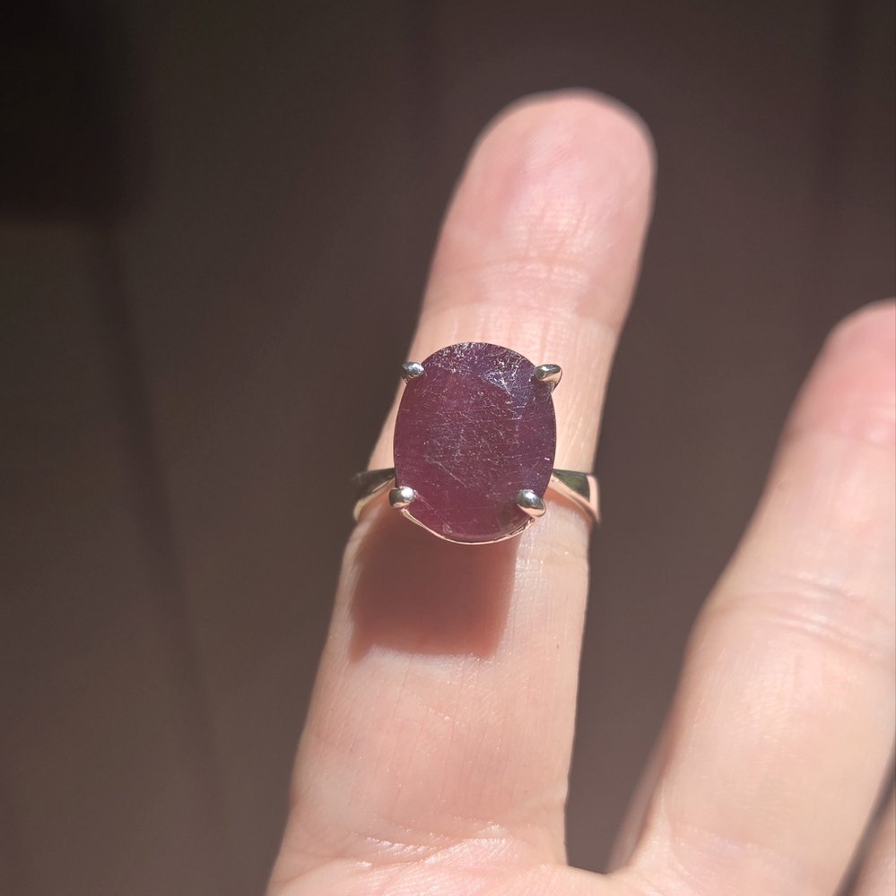 Ruby 5k sterling ring sz7.25 - Picture 3 of 9